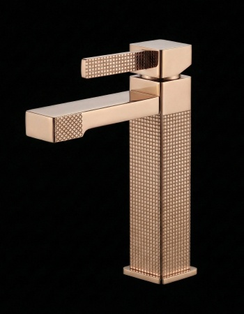 304不锈钢玫瑰金浴室面盆水龙头