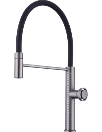 专利款304不锈钢铣纹枪灰厨房水龙头 (菱悦菜盆龙头)