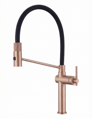 专利款304不锈钢铣纹玫瑰金厨房水龙头 (锦麟菜盆龙头)