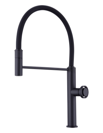 专利款304不锈钢铣纹黑色厨房水龙头 (菱悦菜盆龙头)