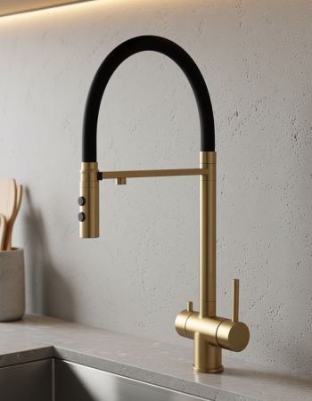 304不锈钢三水道三合一带净水厨房龙头